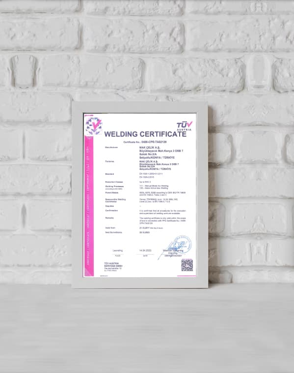 EN 1090-2 Kaynak Sertifikası (Welding Certificate)